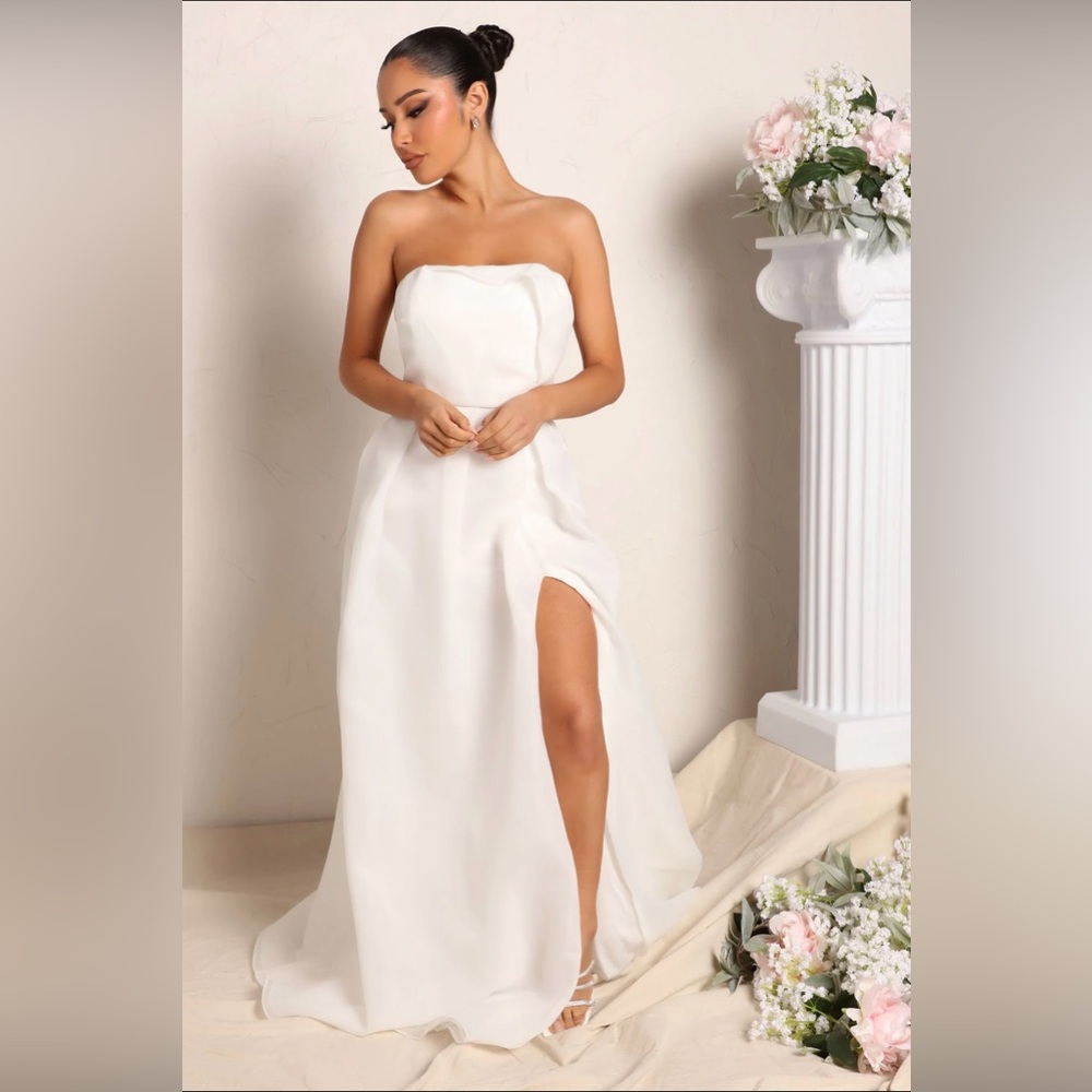 Long white wedding dress